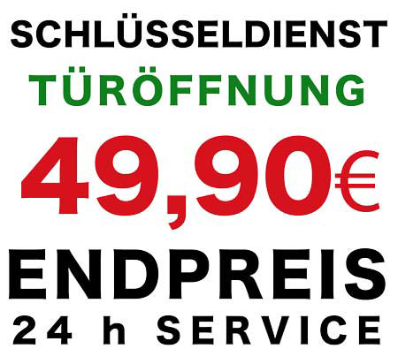 Schlüsseldienst: Türöffnung zum Endpreis von 49,90 Euro, 24-Stunden-Service